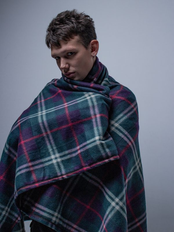 Плед в клетку (зеленый)